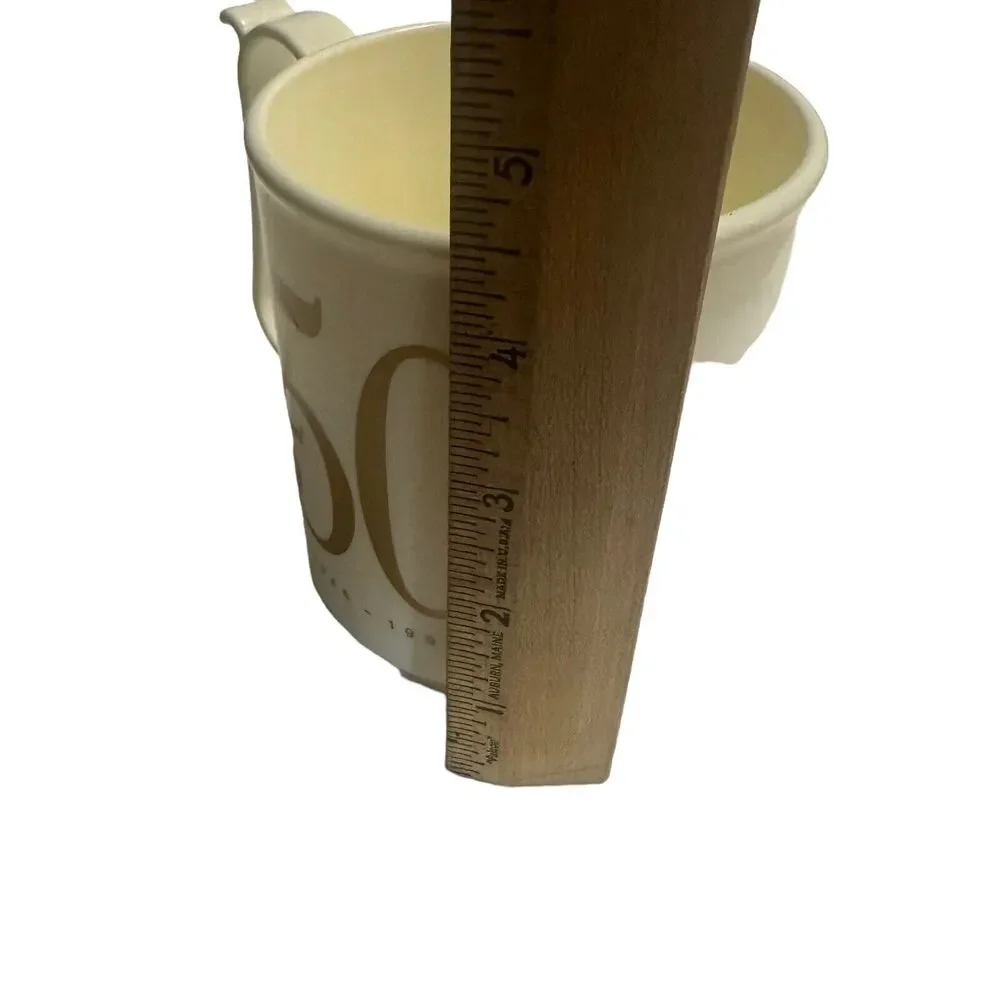 Limited Edition Tupperware 50th 1946-1996 Mug Cup White/Gold, Lid 3104A6 3103A1